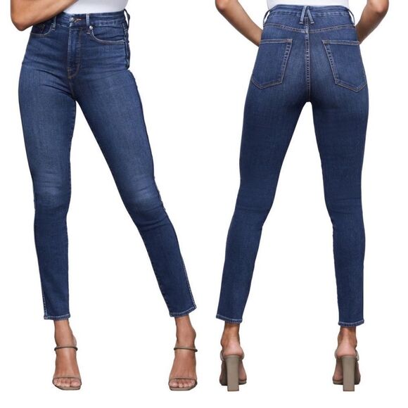 GOOD AMERICAN Good Curve High Waist Ankle Skinny Jeans, Dark Wash. Size 6,‎ NWT - Picture 1 of 4